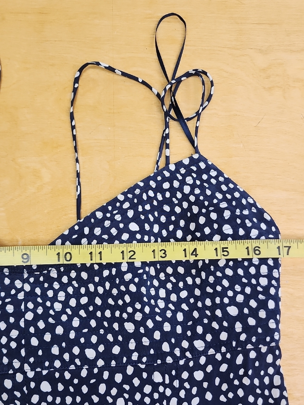 La Ligne Silk Chiffon Polka Dot Midi Dress Spaghetti Strap XL Extra Large - Picture 7 of 12